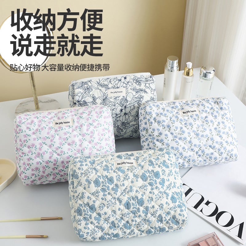 Small Floral High-Looking Cosmetic Bag For Women, Sweet Toiletry Cosmetics Bag, Large Capacity Portable Cosmetics Cosmetics Bag - Image 5